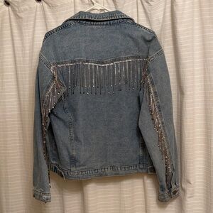 Crystal Embellished Blue Denim Jacket